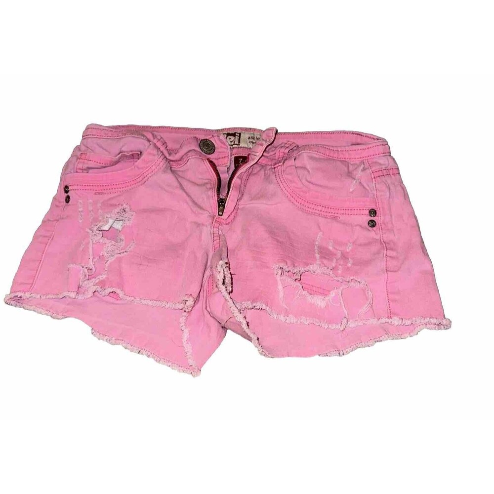 Women’s Juniors Size 7 Pink L.e.i. Ashley Lowrise Pink Short Shorts